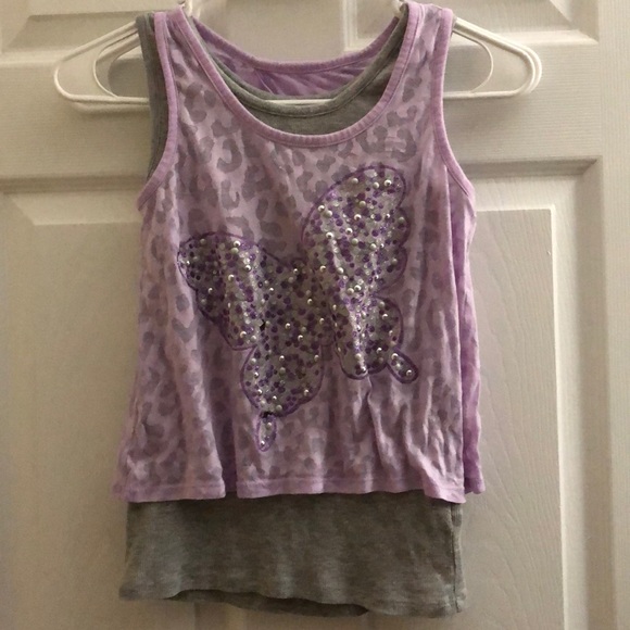 Justice Other - FREE! Justice Girls Butterfly Double Tank Top